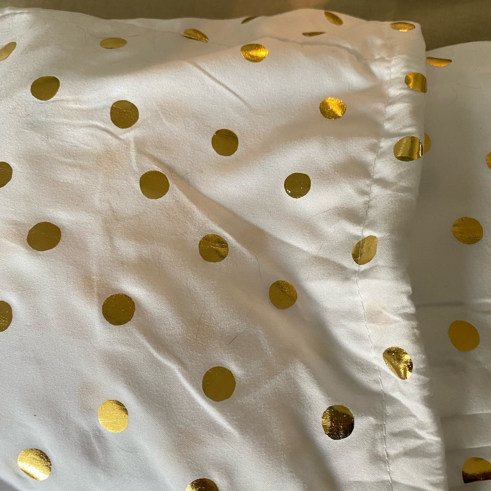 Gold polka dot King sheet set